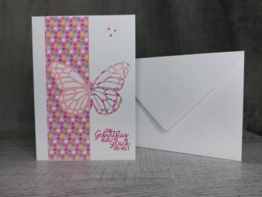 Grußkarte Geburtstag Schmetterling handgemacht